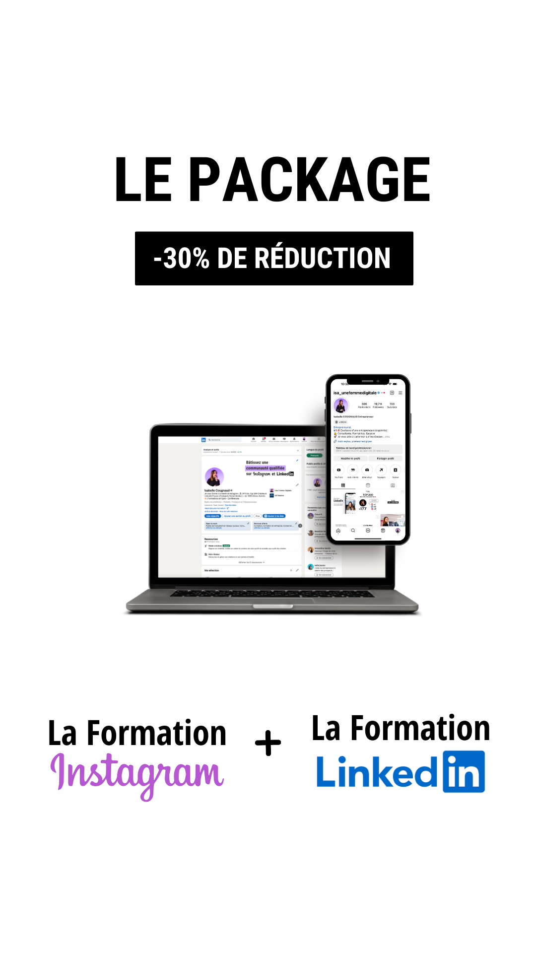 Le package - Instagram et LinkedIn