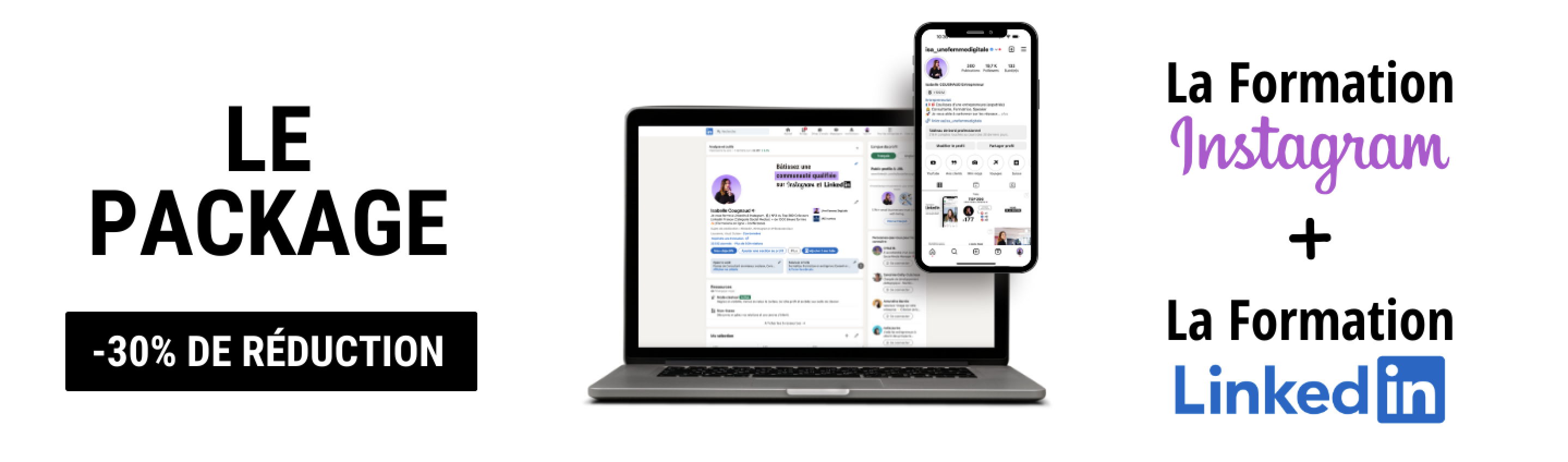 Le package - Formation LinkedIn et Formation Instagram